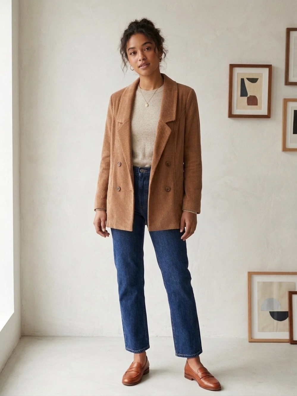 Retro Academia Brown Corduroy Blazer by Annie 50